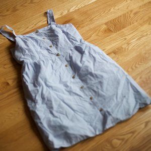 J.Crew Factory Seersucker Blue White Dress 12